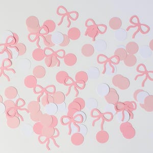 Pink Bow Confetti - Tying the Knot Bridal Shower - Coquette Birthday - Girl Baby Shower Decor - Girly Bachelorette - Bow Theme Table Scatter