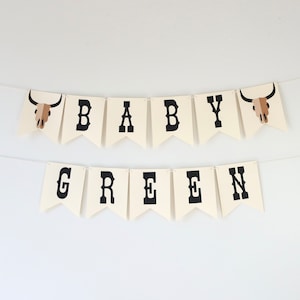 Western Baby Shower Banner – Custom Name Rodeo Theme – Little Cowboy or Cowgirl Decor – Western Baby Shower Decorations - Baby Shower Sign