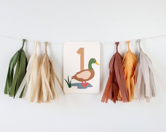 Lucky Duck High Chair Banner - Mallard Duck Birthday - One Lucky Duck Party - Duck Duck Deuce Banner - Holy Duck I'm Two Decor