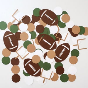 Football Confetti - First Year Down - Football Party - Baby Boy - Birthday - Brown Olive - First Touch Down - Sports Birthday - MVP