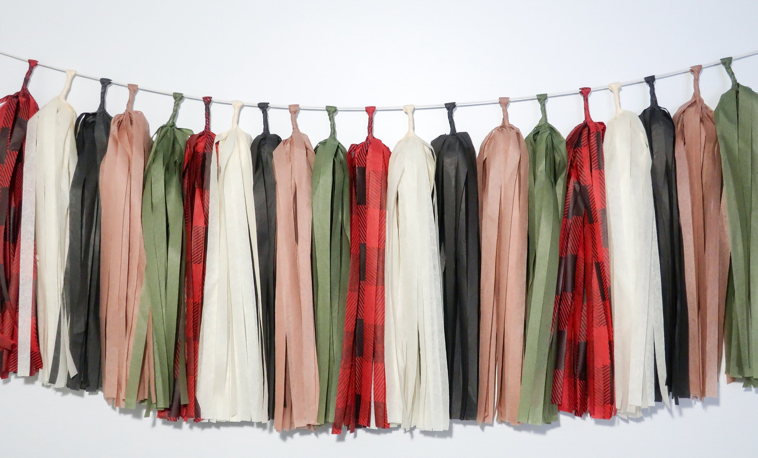 Lumberjack Tassel Garland Buffalo Plaid Wild One Bear Wilderness Camp Woodland High Chair Banner Flannel Fizz