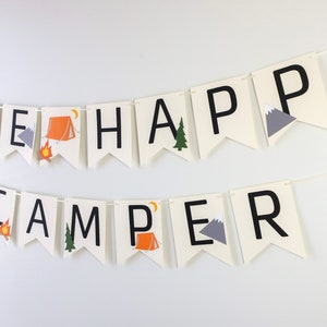 Little Explorer Banner Happy Camper Camp Party First Birthday Campfire Adventure Awaits Woodland One Happy Camper Camp Custom image 5