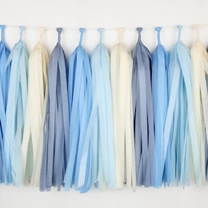Blue Baby Tassel Garland – Shades of Blue Sprinkle - Dusty Blue - Oh Baby Boy Shower Decor - Blue First Birthday Decorations - Nursery Decor
