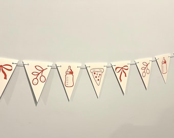 Ciao Baby Pennant Banner – Italian Theme Baby Shower Decoration