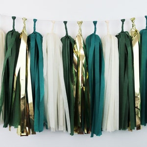 Emerald Forest Tassel Garland - Eucalyptus - Woodland - Rustic Wedding - Let Love Grow - Watch Me Grow - Hunter Gold - Greenery - Banner