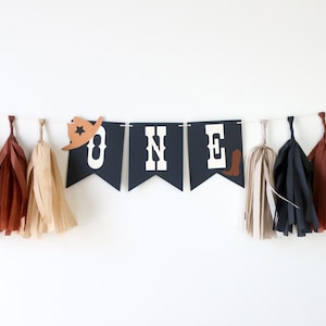 Western 1st Rodeo Black High Chair Banner - First Rodeo - Western Theme Birthday - West was One - Wild West - Desert - Texas - Arizona