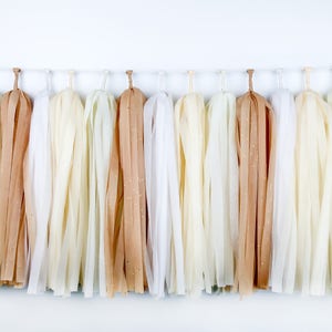 Sugar Cookie Tassel Garland - Teddy Bear - Milk Cookies- Neutral Tan Cream White Ivory - Winter Decorations - Party