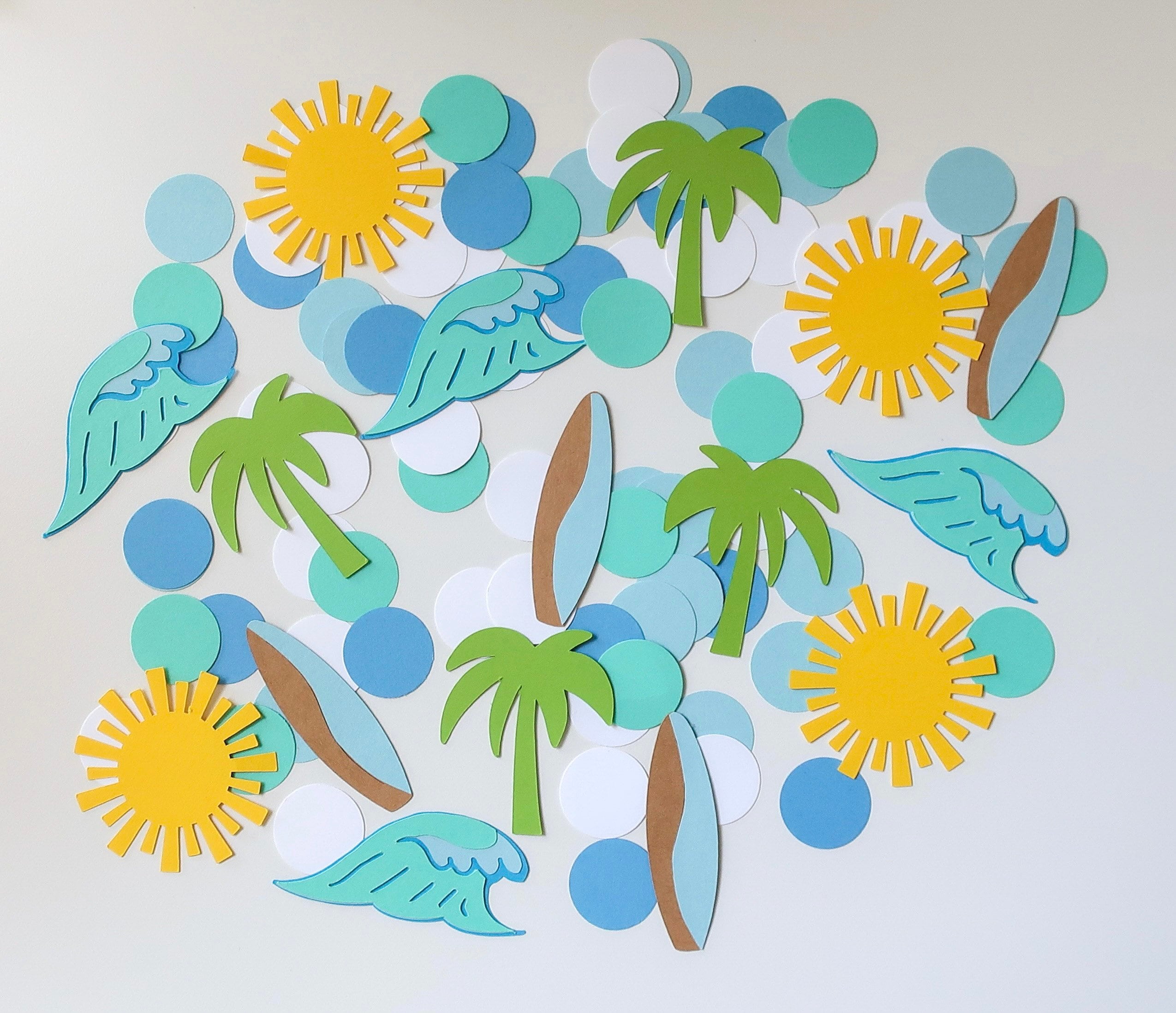 Big One Retro Surf Party Confetti Surfs Up Twobular Surfer Dude Surfboard Beach The Big One Baby Shower Birthday Boy Wave