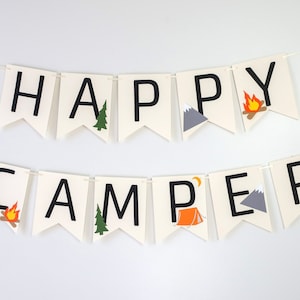 Little Explorer Banner - Happy Camper - Camp Party - First Birthday- Campfire - Adventure Awaits - Woodland - One Happy Camper - Camp Custom