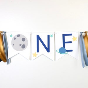 First Trip Around the Sun Birthday - High Chair Banner - Outer Space - First Birthday - Two the Moon - Second Birthday