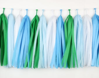 Golf Tassel Garland - Green Blue - Hole in One - First Birthday - Blue Green - Argyle - ParTee - Fore - High Chair Banner - Bunting