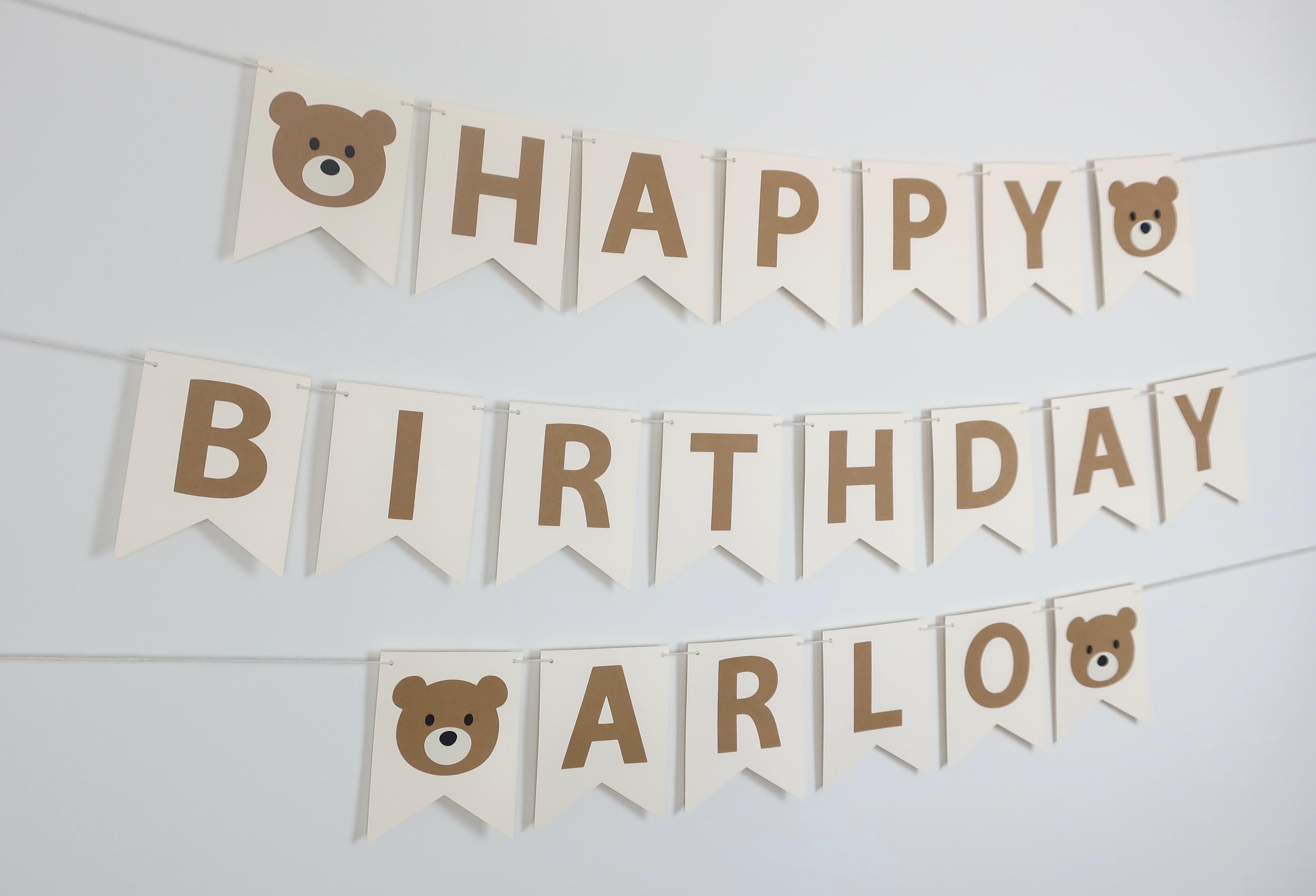 Teddy Bear Birthday Banner – Beary First Birthday - Custom Name Beary ...