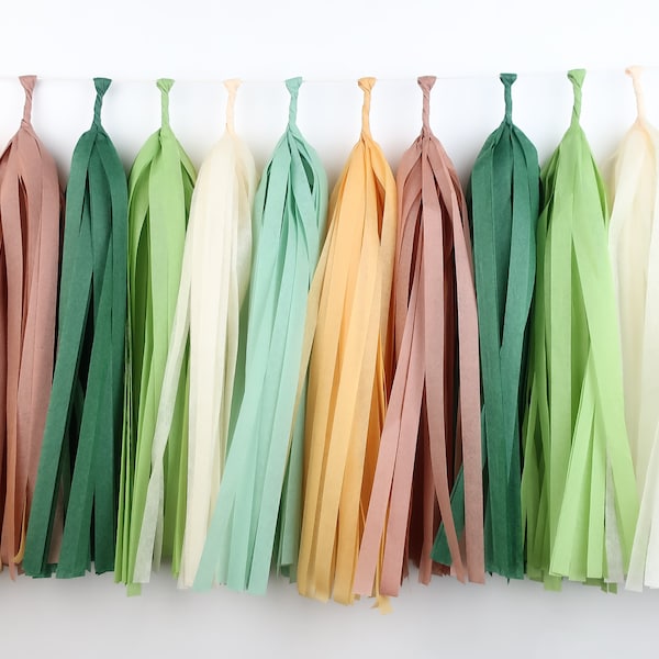 Safari Tassel Garland – Jungle Party Decor – Wild One – Baby Shower Garland – Greenery Woodland Birthday – Wild Thing - Little Adventurer
