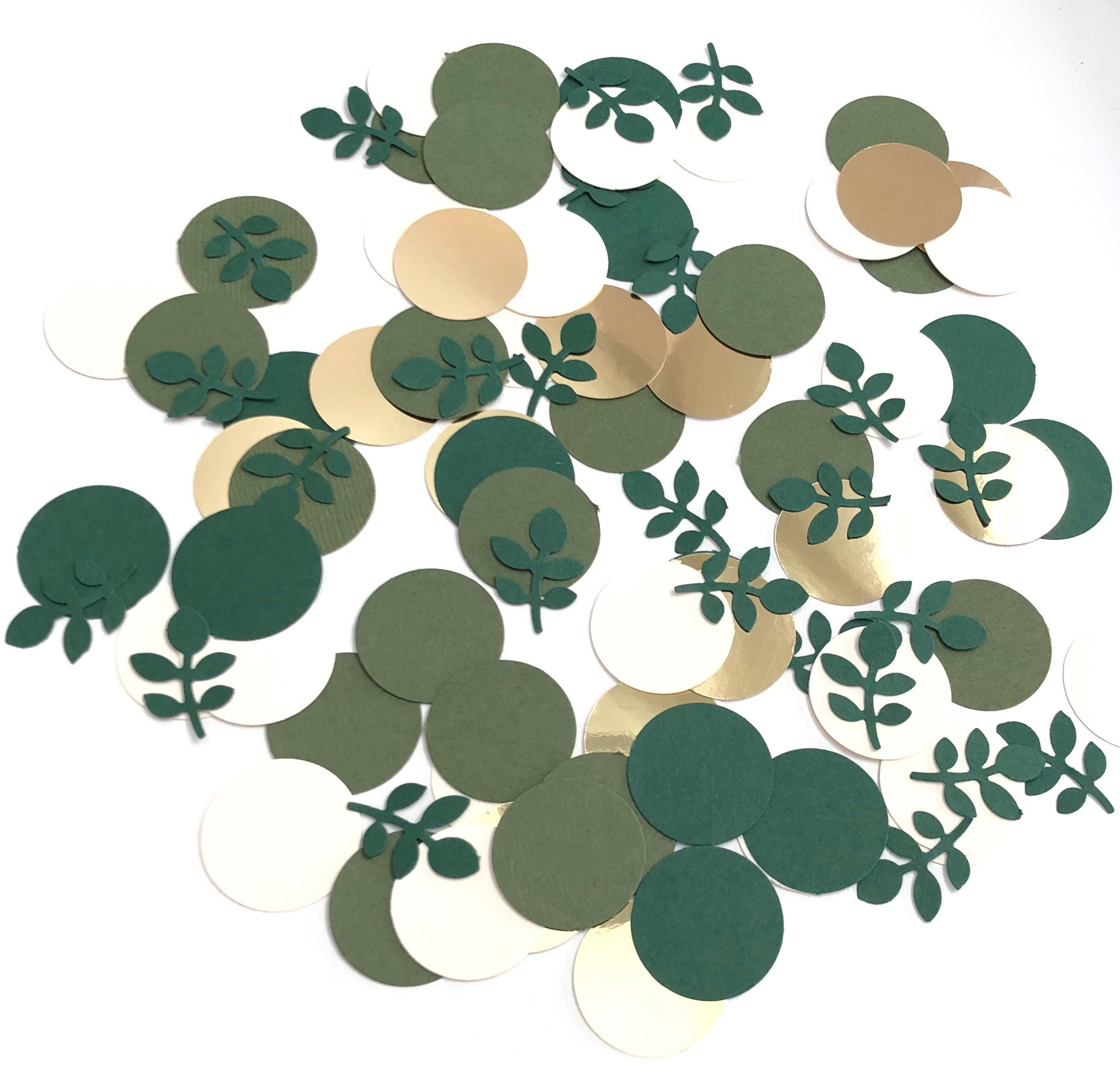 Green Gold Confetti [100 pieces] - Oh Baby - Eucalyptus Confetti - Gr…