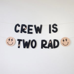 Two Rad Birthday Banner - Black + Tan - Bad Two the Bone - One Cool Dude - Two Cool Birthday - First Birthday - Baby Boy - Happy Dude - Bruh