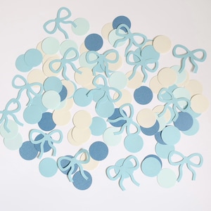 Blue Bow Confetti - Baby Boy Shower Decor - Coquette Birthday - Tying the Knot Bridal Shower - Bow Theme Table Scatter - Something Blue Bach