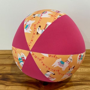 BALLOON BALL Cover, Llamas Orange Pink, Educational Toy, Pool Ball, Special Needs, Sensory Play, Indoor Outdoor Ball, Beach Ball, Travel Toy