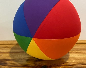 BALLOON BALL Cover, Rainbow Panels, Educational Toy, Pool Ball, Special Needs, Sensory Play, Beach Ball, Indoor Outdoor Ball, Travel Toy