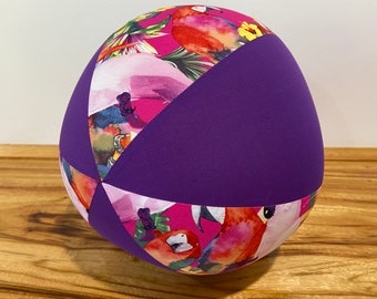 BALLOON BALL Cover, Parrots Purple, Educational Toy, Pool Ball, Special Needs, Sensory Play, Indoor Outdoor Ball, Beach Ball, Travel Toy