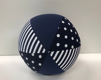 BALLOON BALL Cover, Stripes Dots Navy, Educational Toy, Pool Ball, Special Needs, Sensory Play, Indoor Outdoor Ball, Beach Ball, Travel Toy