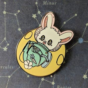 Space Enamel Pin, Kawaii Space Bunneh Pin, Space Bunny, Bunny Pin, Hard Enamel Pin, Kawaii Pin, Kawaii, Cute Pin