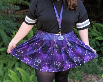 Galaxy Merbunny Skirt, Kawaii Skirt, Galaxy Skirt, Galaxy Apparel, Purple Galaxy Skirt,  Purple Skirt, Pleated Skirt, Mini Skirt, Harajuku