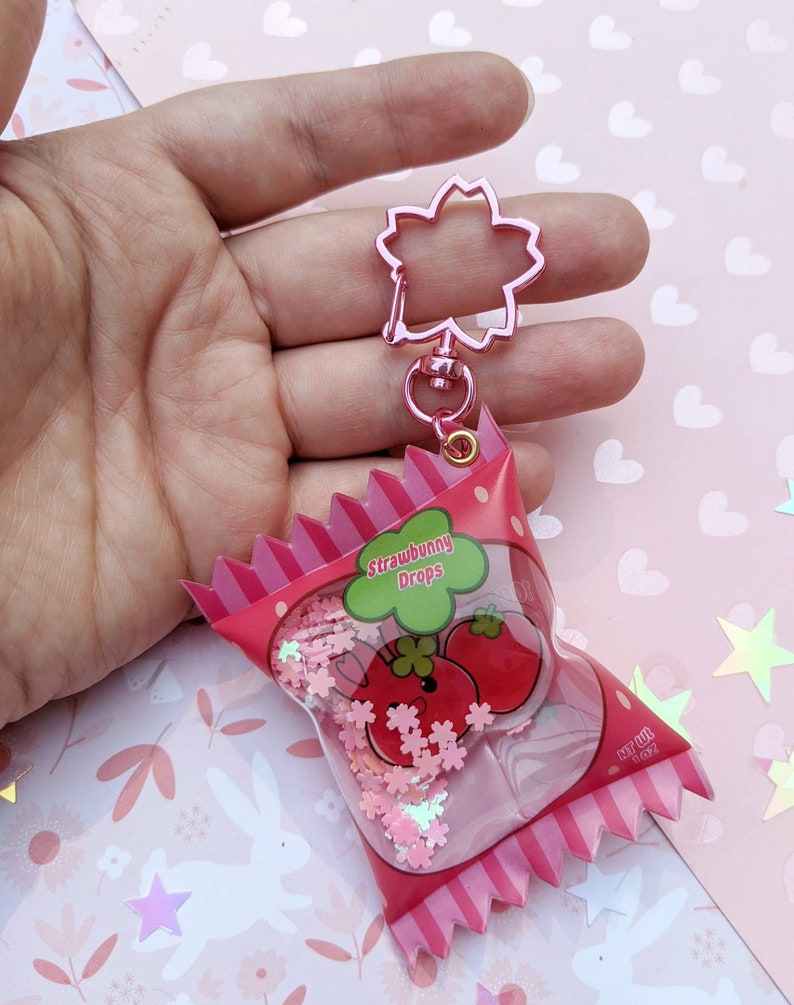 Strawbunny Drops Candy Bag Charm Shaker Charm Candy Charm Etsy