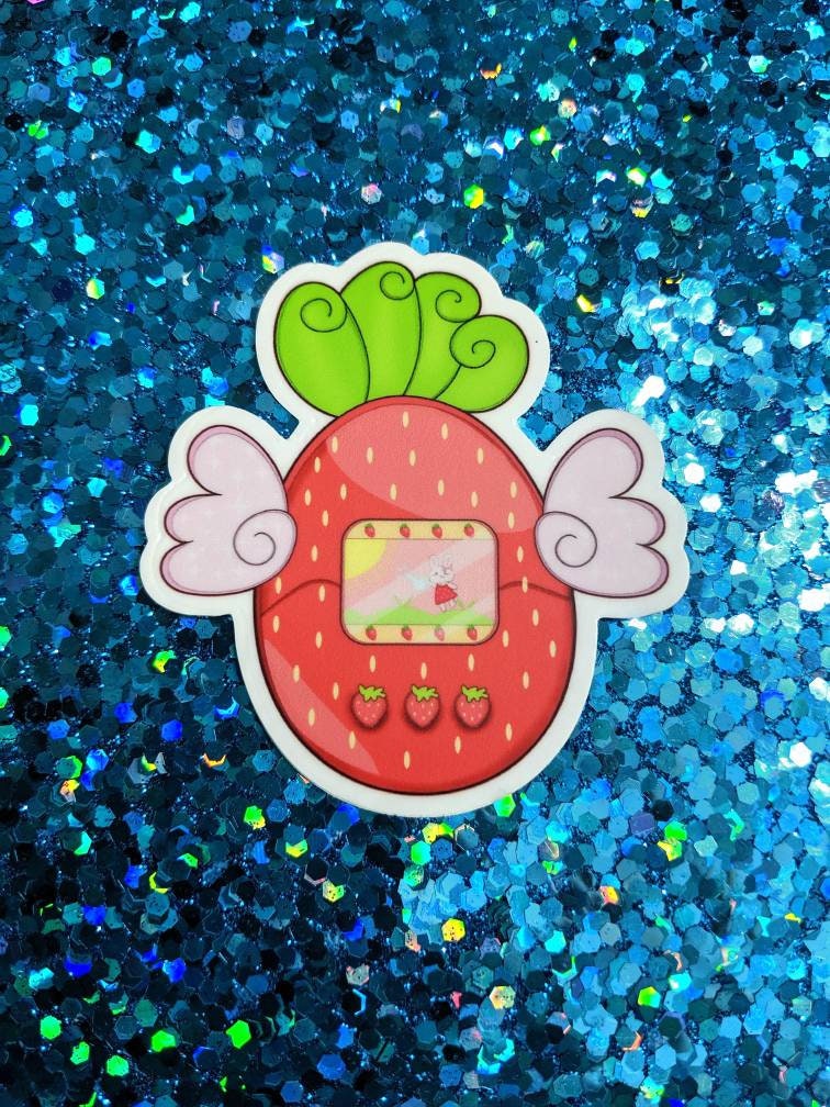 Strawberry Vinyl Sticker Kawaii Sticker Bunny Sticker Game - Etsy