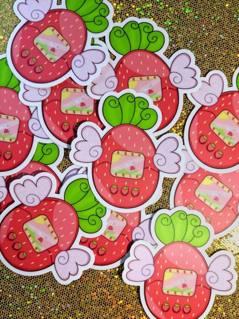 Strawberry Vinyl Sticker Kawaii Sticker Bunny Sticker Game Etsy