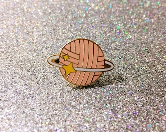 Planet Yarn Hard Enamel Pin, enamel pin, yarn pin, lapel pin, space pin, celestial enamel pin