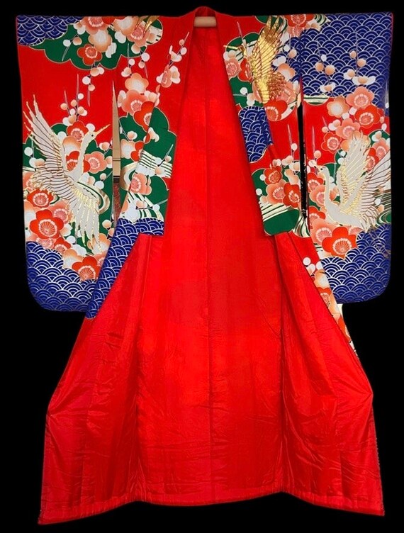 Antique Japanese Silk Wedding Kimono | Vintage Ki… - image 3