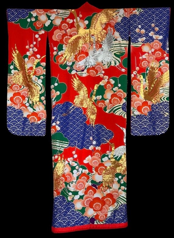 Antique Japanese Silk Wedding Kimono | Vintage Ki… - image 2