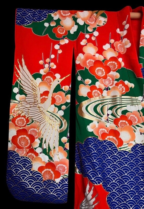 Antique Japanese Silk Wedding Kimono | Vintage Ki… - image 4