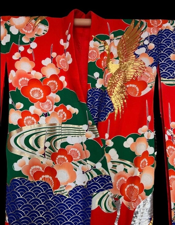 Antique Japanese Silk Wedding Kimono | Vintage Ki… - image 5