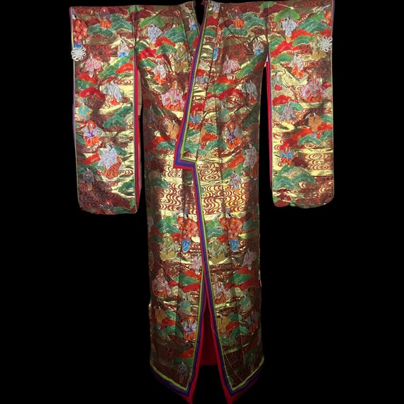 Antique Japanese Silk Wedding Kimono | Vintage Em… - image 6