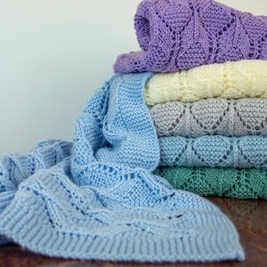 Hand Knit Baby Blanket - Baby Afghan