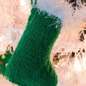 Hand Knitted Christmas Tree Ornament Stocking image 2