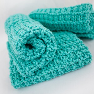 Hand Knit Dishcloth Set of 3 Sea Breeze image 2