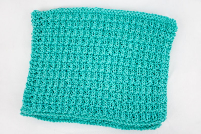 Hand Knit Dishcloth Set of 3 Sea Breeze image 5