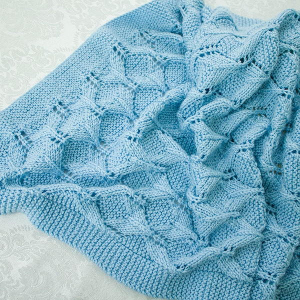 Hand Knit Baby Blanket - Baby Afghan