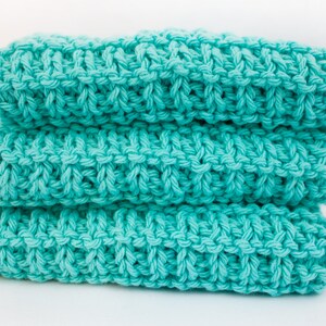 Hand Knit Dishcloth Set of 3 Sea Breeze image 6