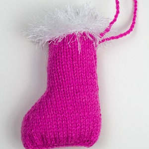 Hand Knitted Christmas Tree Ornament Stocking image 7