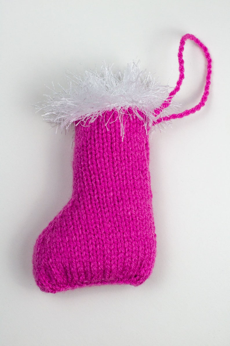 Hand Knitted Christmas Tree Ornament Stocking image 7