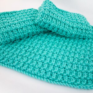 Hand Knit Dishcloth Set of 3 Sea Breeze image 4