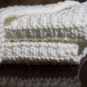 Hand Knit Dishcloth Set of 3 White image 2