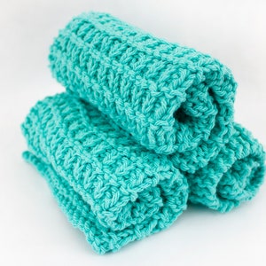 Hand Knit Dishcloth Set of 3 Sea Breeze image 8