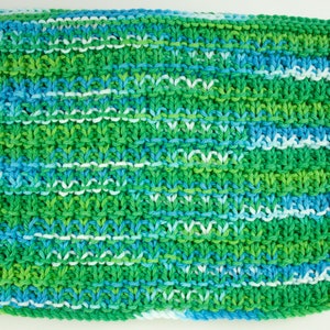 Hand Knit Dishcloth Set of 3 Hand Knit Washcloth Emerald Energy image 3