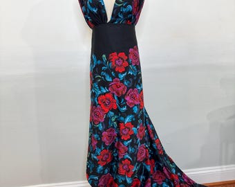 Exclusive and unique floral chintz fabric with black borders sold by the yard