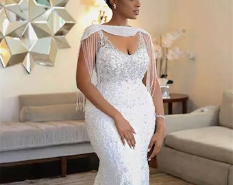 lace and rhinestone wedding dress