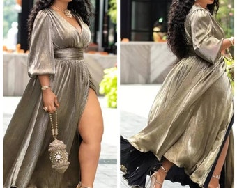 gold plus size dresses